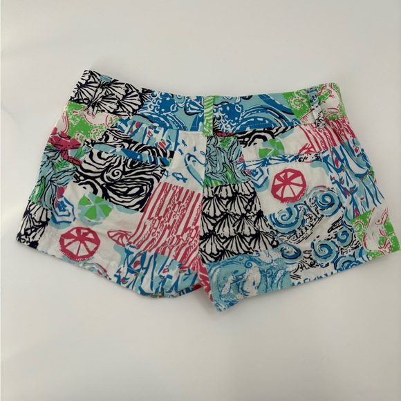 Lilly Pulitzer Walsh short summer remix patch cotton 3 inch inseam shorts size 0 - Picture 7 of 15